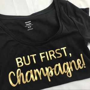 NWOT Custom Made Champagne Graphic Tee